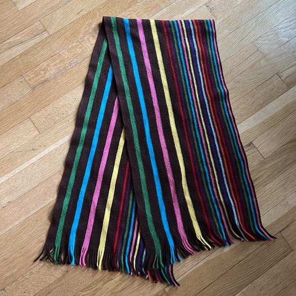 Colorful Striped Scarf 100% merino wool - Picture 1 of 3